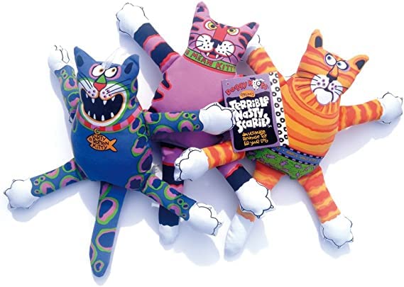 Fat Cat Terrible Nasty Scaries Mini Assorted Colors Squeaker Dog